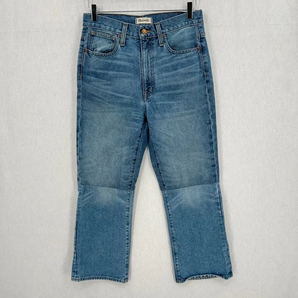 MADEWELL Retro Crop Bootcut Jeans Womens 27 Blue Two Tone Edition High Rise - Picture 5 of 13